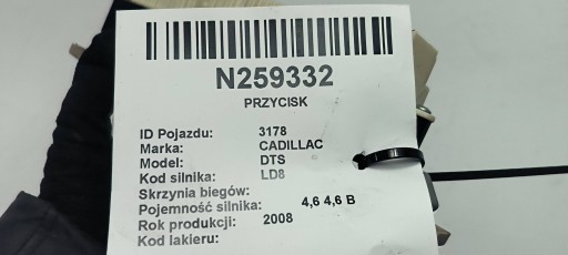 Bouton Lève vitre Vitres Droite Avant 15937957AC CADILLAC DTS