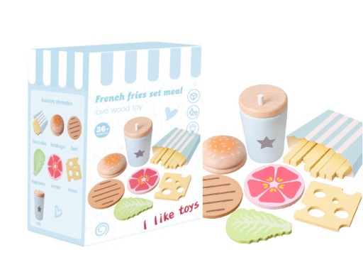 ДЕРЕВ'ЯНИЙ ВЕЛИКИЙ НАБІР ДЛЯ ФАСТ ФУД ГАМБУРГЕР
