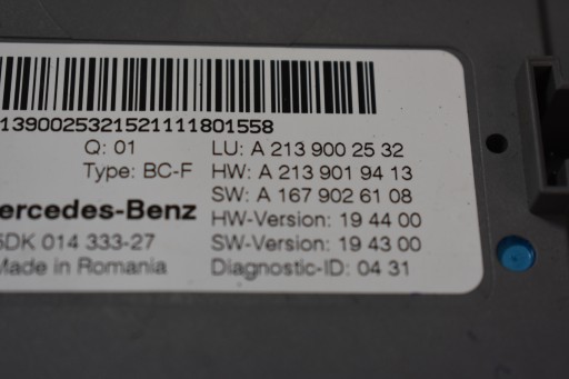 IDEALNY Unité commande confort MERCEDES W213 1 9
