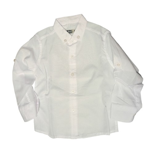 Дитяча бавовняна сорочка з довгим рукавом Bambam, розмір 122, біла