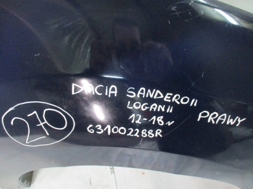 fender right front front Dacia Sandero II 2 Logan 12-18r 631002288R