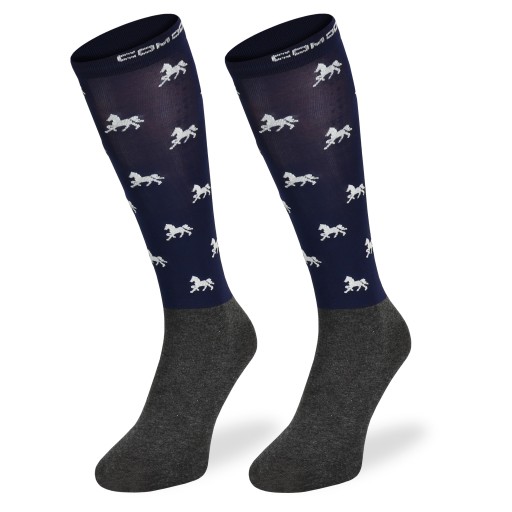 Шкарпетки для верхової їзди Comodo SPJM/03 р. 31-34 коні темно-сині та білі