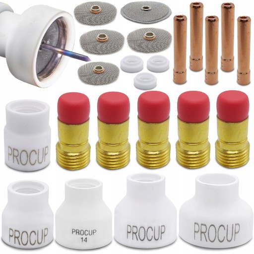 TIG DC комплект сопла PROCUP SR 17/18/26 нержавеющая сталь