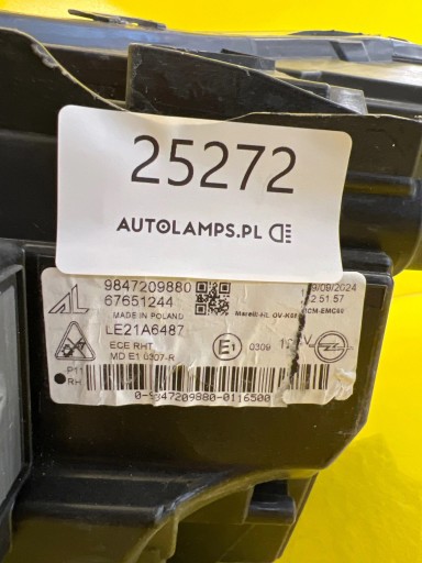 light right front Opel Vivaro C Zafira D Lift Full Led 9847209880