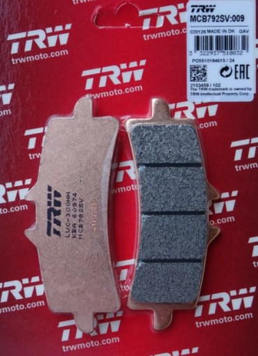 MCB792SV - КОЛОДКИ ПЕРЕДНИЕ TRW LUCAS KTM RC8 1190 R 2008-2014