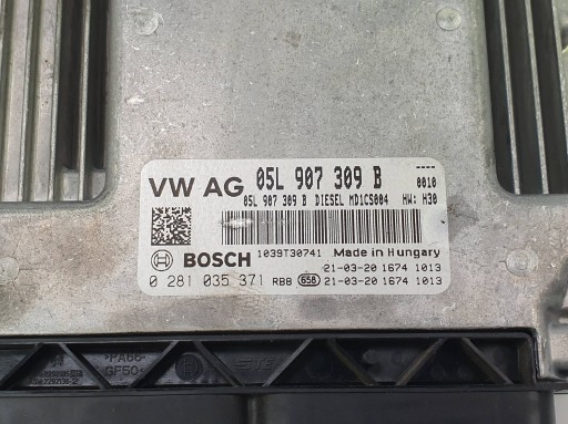 computer of the engine ECU 05L907309B 2.0 TDI VOLKSWAGEN ARTEON