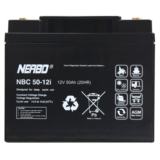 Нербо nbc50-12i 12v 50ah vrla agm nbc 50-12i