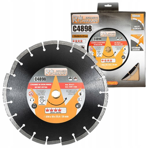 АЛМАЗНЫЙ ДИСК RICHMANN 350 ММ ДЛЯ РЕЗКИ АСФАЛЬТА