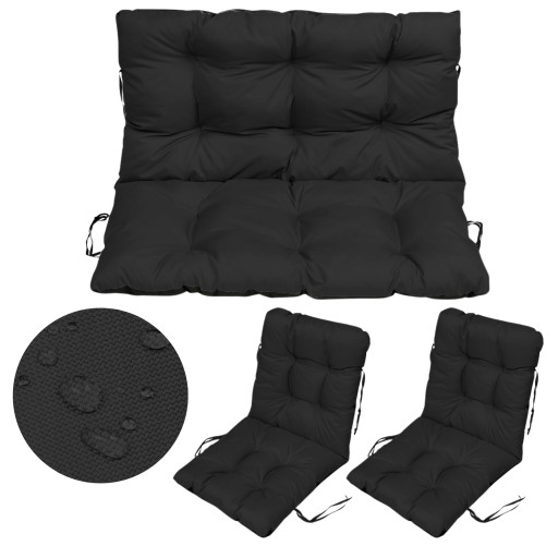 3 Poduszki Na Meble Ogrodowe Siedzisko 120x60x50 +2x poduszka Na Krzesło