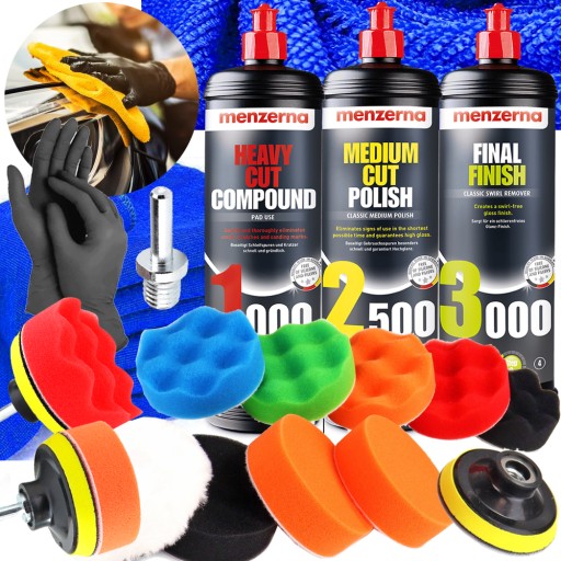 НАБОР ПОЛИРОВАЛЬНЫХ ПАСТ MENZERNA + НАБОР ГУБОК
