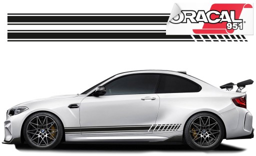 Наклейки для автомобиля боковые полосы ремни 190X9CM 2шт