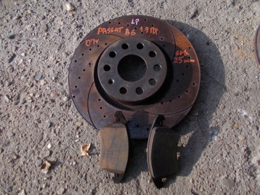 VW PASSAT B6 KOMBI 1.9 TDI 07R discs brake NAWIERCANE front KOMPLET