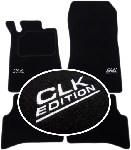 Mercedes CLK W208 класичні килимки + вишивка CH2