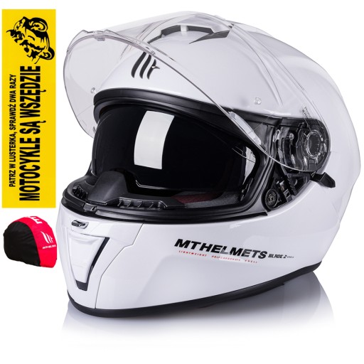 БЕЛЫЙ МОТОШЛЕМ MT BLADE 2 XL ПОД PINLOCK