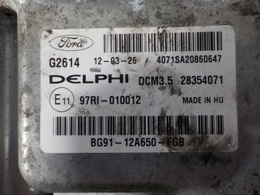 FORD S-MAX and computer control unit BG91-12A650-FGB 28354071