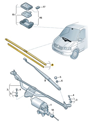7E1998002 - ЩЕТКИ СТЕКЛООЧИСТИТЕЛЯ ТИП AERO ПЕРЕДНИЕ VW TRANSPORTER