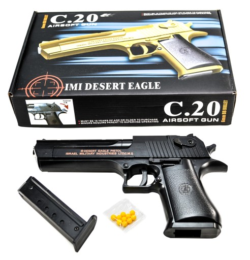 KOVOVÁ PIŠTOĽ NA GULIČKY C.20 DESERT EAGLE 6 MM