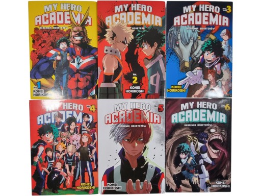 Zdjęcie egzemplarza: My Hero Academia Akademia bohaterów Tomy 1-6 / Manga / Kohei Horikoshi