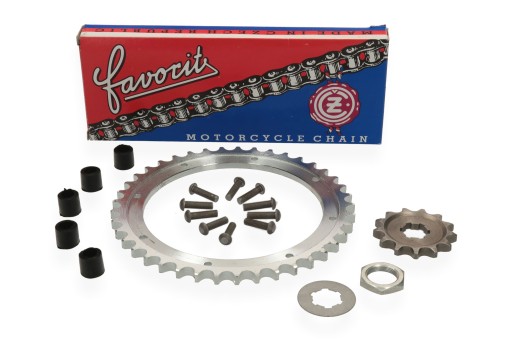 GMOTO-85622 - ЛАНЦЮГ FAVORIT ЗІРОЧКА ПЕРЕДНЯ ЗАДНЯ ЗАКЛЕПКИ ГУМА WFM