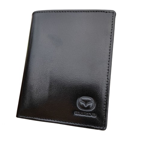 POTFEL ШКІРА RFID ЧОРНИЙ З ЛОГОТИПОМ MAZDA В КОРОБЦІ