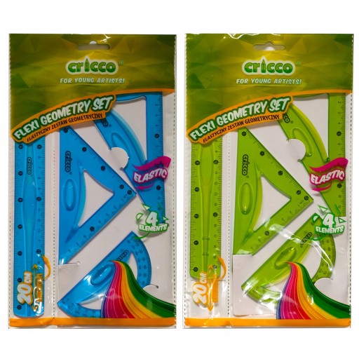 ZESTAW GEOMETRYCZNY FLEXI Z LINIJKĄ 20 CM CRICCO