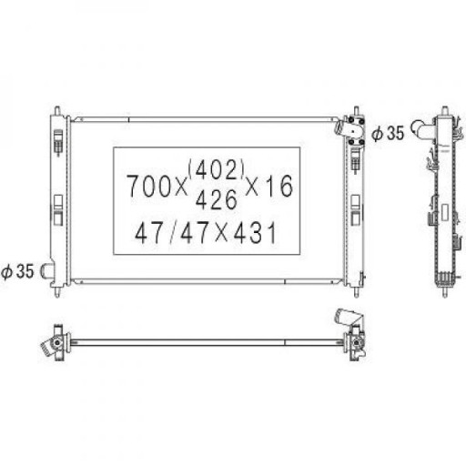 DCM2532 - Радиатор mitsubishi lancer viii 2008-