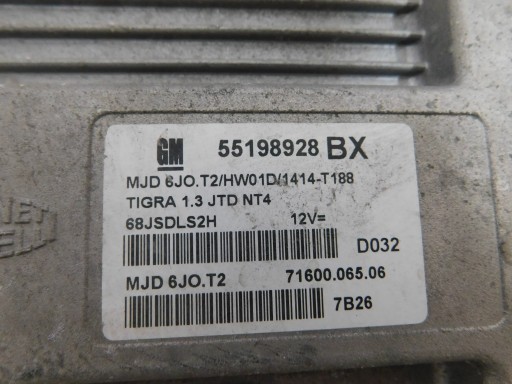 control unit of the engine computer TIGRA B 1.3 CDTI