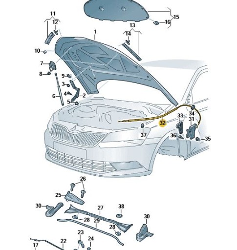 Ланка фіксатора кришки 3v1823535