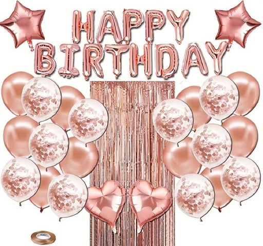 Набір повітряних кульок на 18-річчя orMarket 40шт рожеве золото