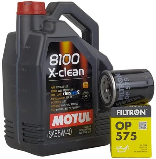 MOTUL 8100 X-CLEAN 5W40 5L+OLEJOVÝ FILTER OP575