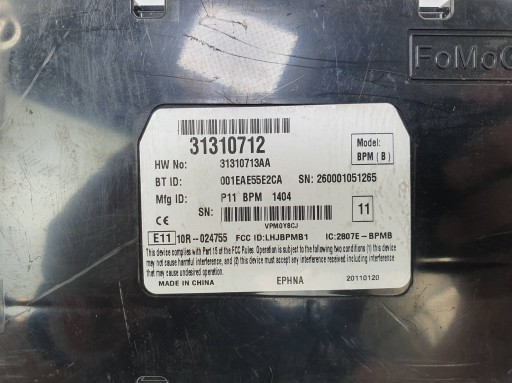 modulo centralina 31310712 VOLVO S80 2011