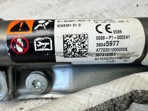 OPEL CORSA E dachvorhang airbag luft links 39045977