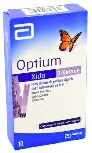 10 SZTUK Paski ketonów ketonowych Optium Xido Keto