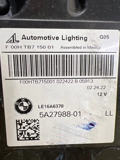light right front BMW X5 X6 G05 G06 Full Led 5A27988-01