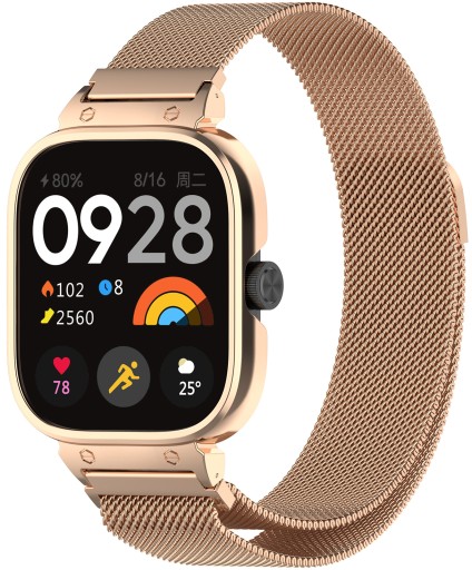 Bransoleta Pasek Z Wbudowanym Etui Do Xiaomi Redmi Watch 4 Różowe Złoto
