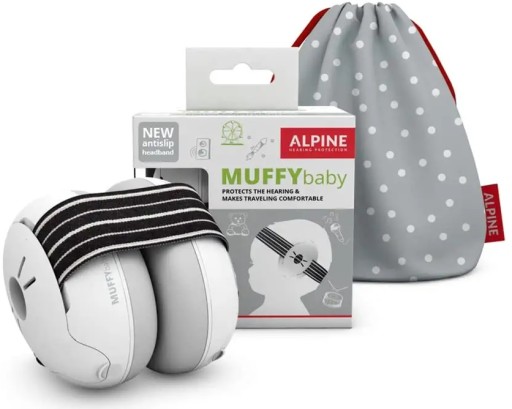 Chrániče sluchu pre bábätká do 3 rokov Alpine Muffy Baby Black