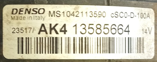 ALTERNATOR 13585664 OPEL CORSA E 1.4 Benzin
