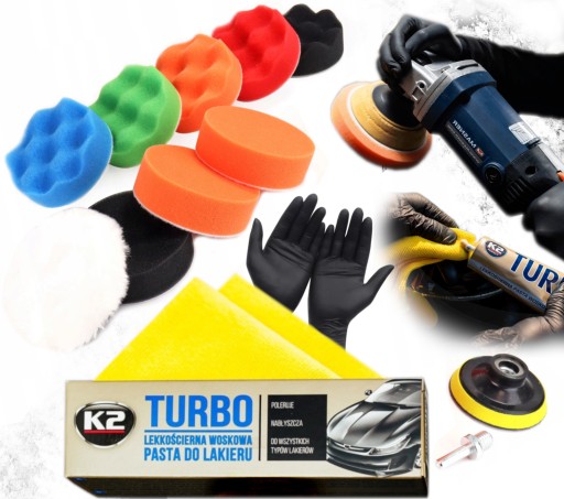 НАБІР ДЛЯ ПОЛІРУВАННЯ ЛАКУ ГУБКА ТУРБО ТКАНИНА