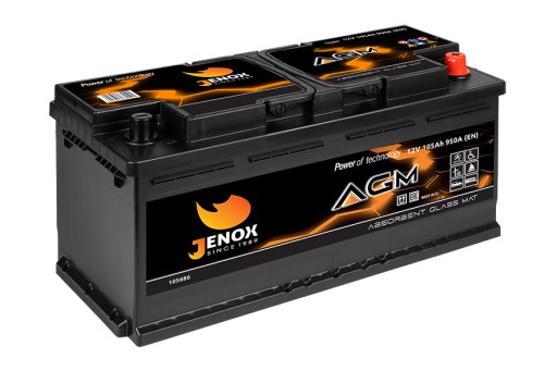 R105686M - Акумулятор Jenox AGM Start-Stop 12V 105AH / 950A