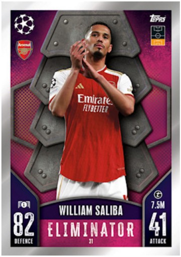 Картка Topps Match Attax 23/24 ELIMINATOR - 31 ВІЛЬЯМ САЛІБА