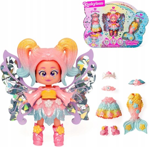 Kookyloos Zestaw Lalka Princess Rainbow Mermaid Fairytale Mix & Match
