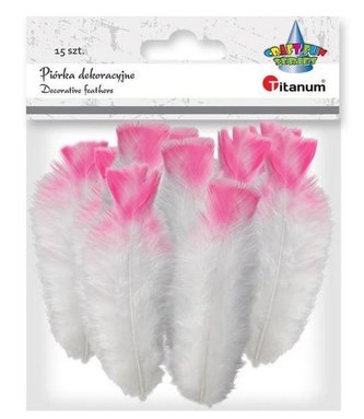 Пір'я біло-рожеві Titanum 15 шт.