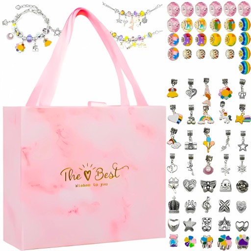 Zestaw Koralików Do Robienia Bransoletek Biżuterii Charms Zawieszki