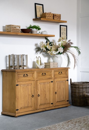 Комод рустикальний - внутрішній SLIM 167 x 56 x 85 см сосна