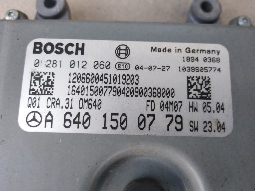 Bedienteil DES MOTORS 0281012060 MERCEDES 169 2,0 CDI