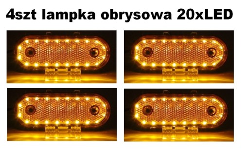 ML1025x4 - 4X габаритний ліхтар 20xled 12V 24V Помаранчевий Евакуатор