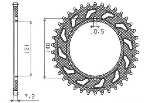 1-4536-45 - Задняя звездочка сталь Sunstar SUNR1-4536-45 525