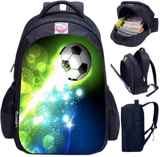 Чорний шкільний рюкзак на багато відділень