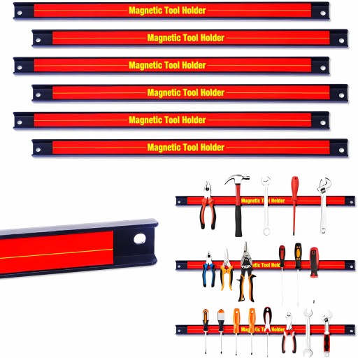 МАГНИТНАЯ ПОЛОСКА МАГНИТНАЯ ПОЛОСКА ДЛЯ ИНСТРУМЕНТОВ 6 ШТ. ДЛИНА 46 СМ