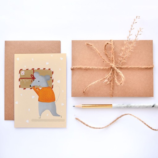 Kartka walentynkowa miłosna Myszka z listem